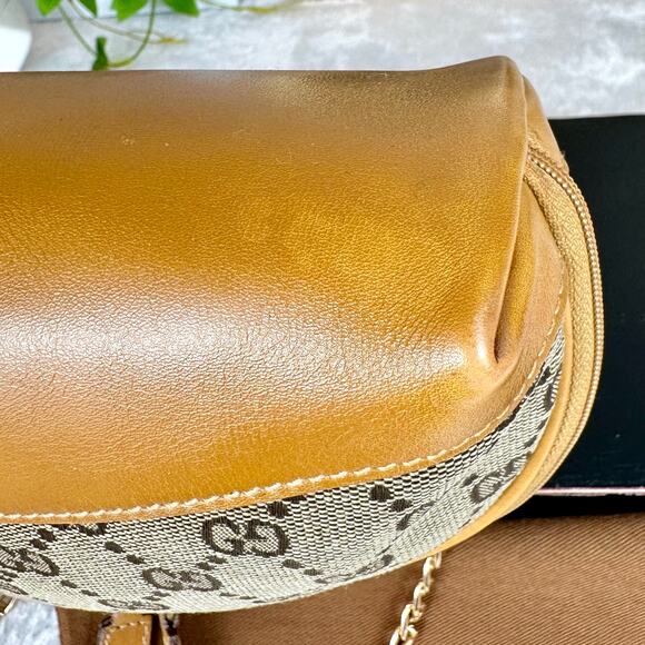 Gucci GG canvas and leather cosmetic pouch crossbody bag Vintage beauty! - Picture 6 of 16
